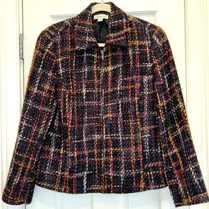 Coldwater Creek Carbon Tweed Lined Blazer sz.M